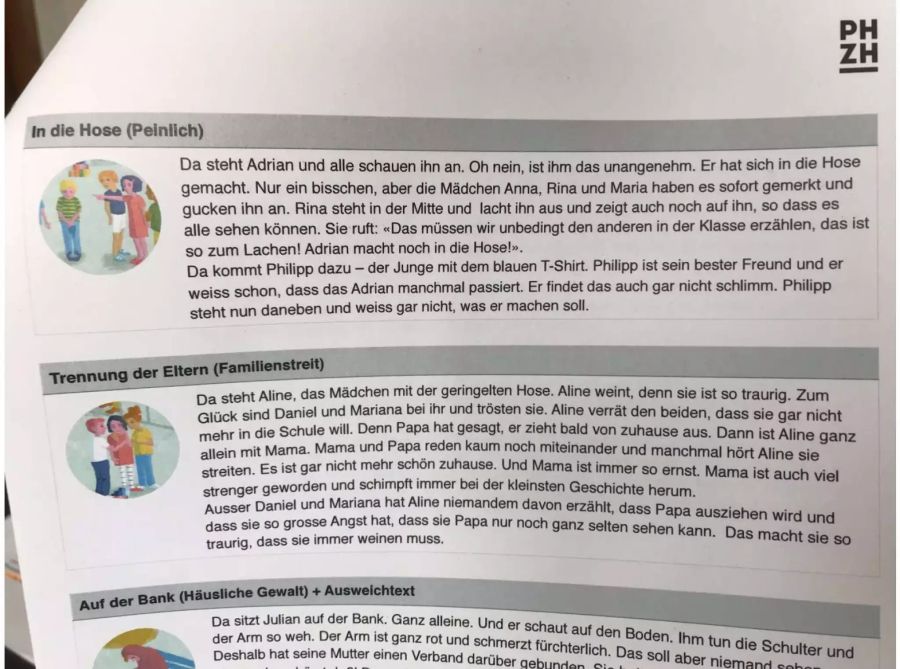 Hinter jeder Pausenplatzszene steckt eine andere Art von Geheimnis, die die Lehrpersonen mit den Kindern besprechen.