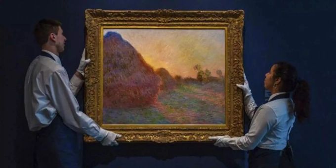 «Les Meules» des Künstlers Claude Monet wurde mit Kartoffelstock beschmiert. kartoffelstock