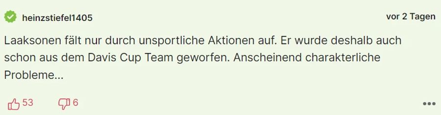 Dieser Nutzer erinnert an das Verhalten des Schweizers beim Davis-Cup.