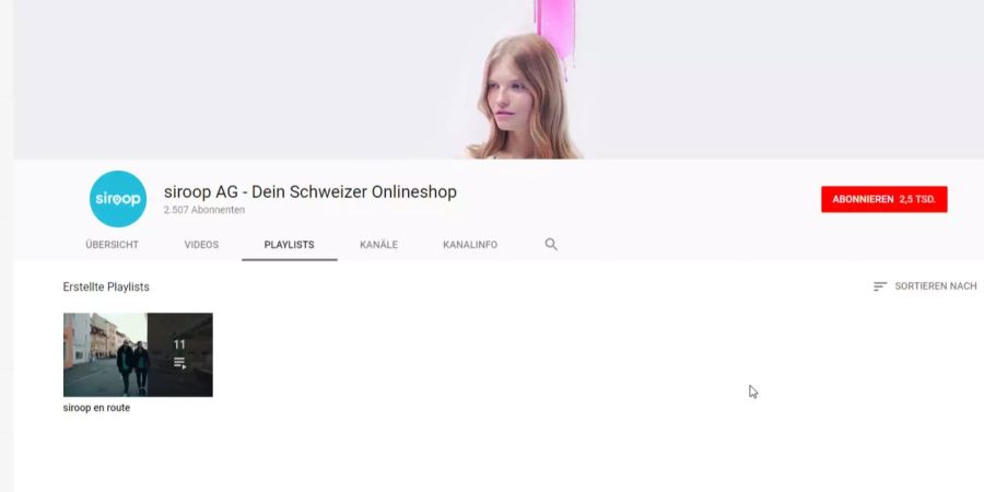 Gähnende Leere auf Siroops YouTube-Kanal: Alle aufwändig produzierten Werbe-Clips sind weg.