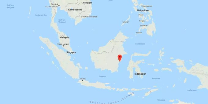 Der Ölteppich liegt vor der indonesischen Hafenstadt Balikpapan. Der Ölteppich liegt vor der indonesischen Hafenstadt Balikpapan.