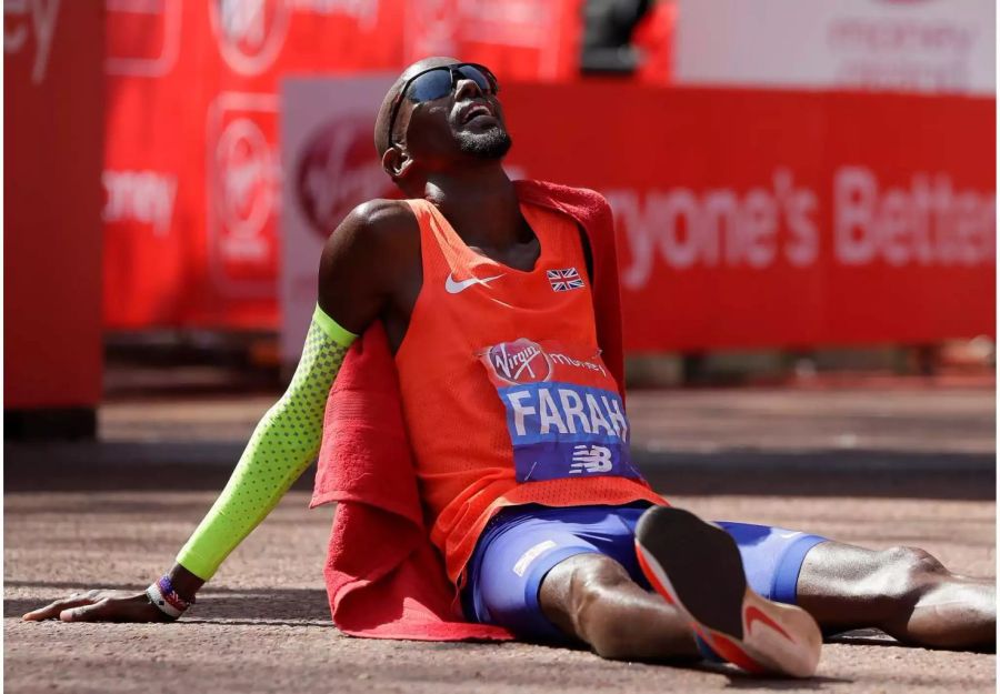 Englands Lauf-Legende Mo Farah wird Dritter.