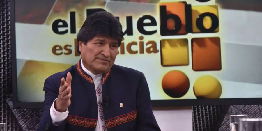 Boliviens Präsident Evo Morales in einer Fernsehsendung.