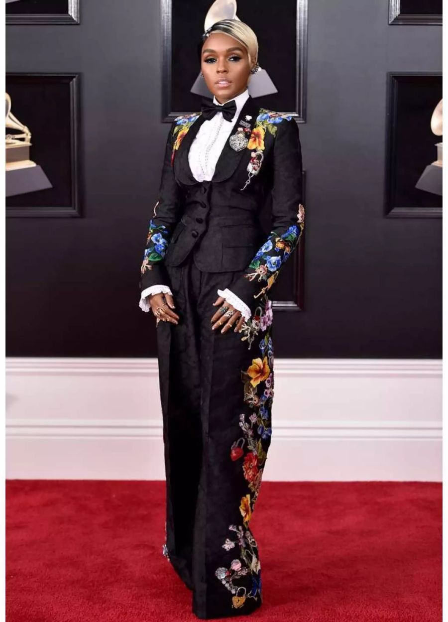 Setzte gleich auf viele Blumen: Janelle Monae.