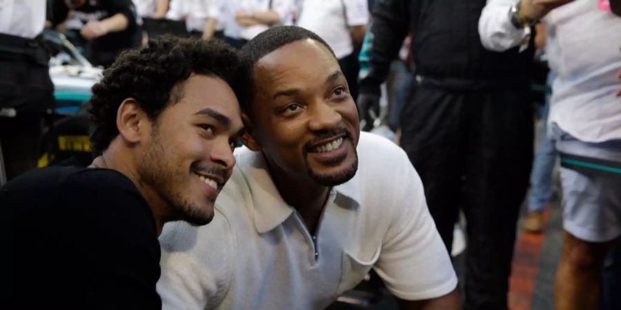 Will Smith und sein Sohn Trey beim Formel-1-Grand-Prix in Abu Dhabi.