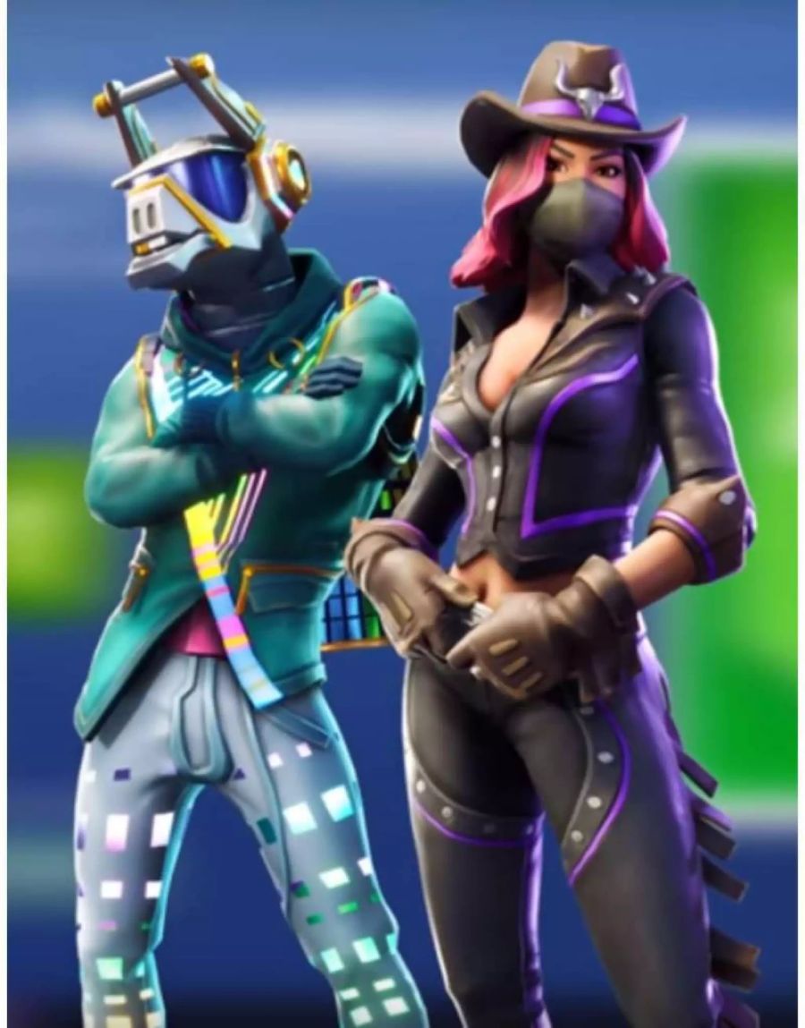 Die Fortnite Outfits «Calamity» und «DJ Yonder» werden präsentiert.