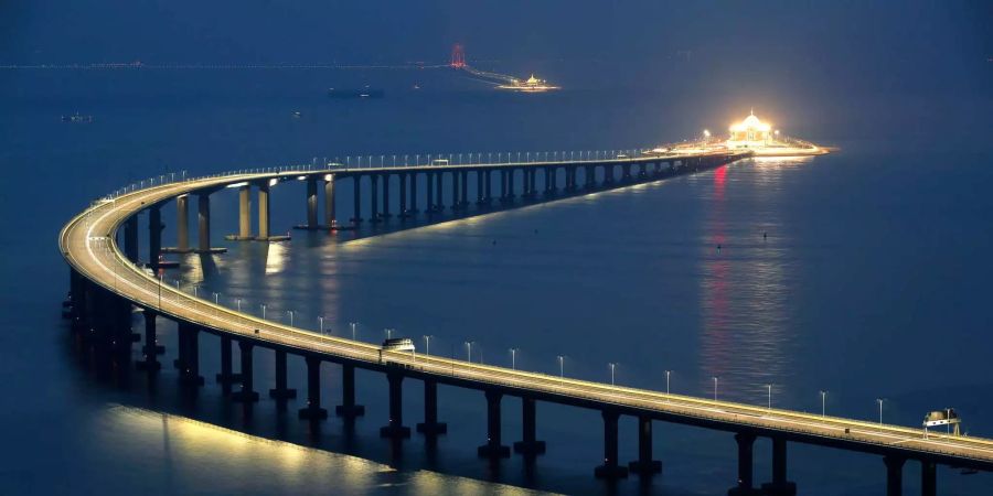 Die Hongkong-Zhuhai-Macau-Brücke in Hongkong.