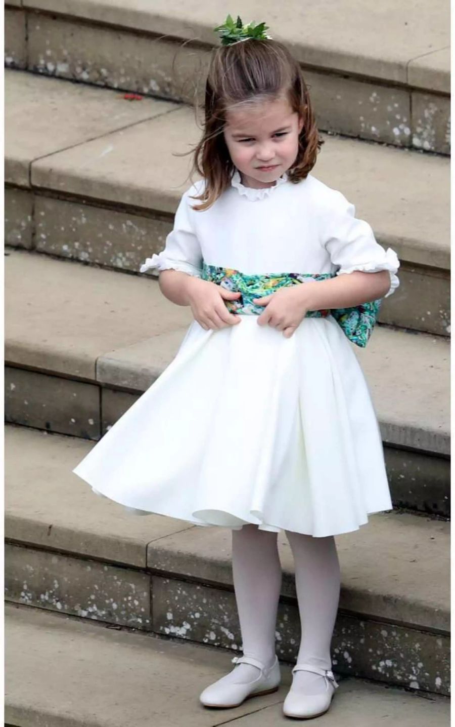 Prinzessin Charlotte 2018 als Blumenmädchen an der Hochzeit von Prinzessin Eugenie.