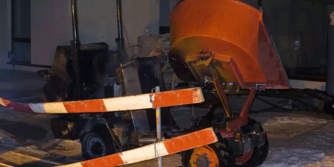 Dumper nach der Löschaktion - Kapo Basel-Landschaft