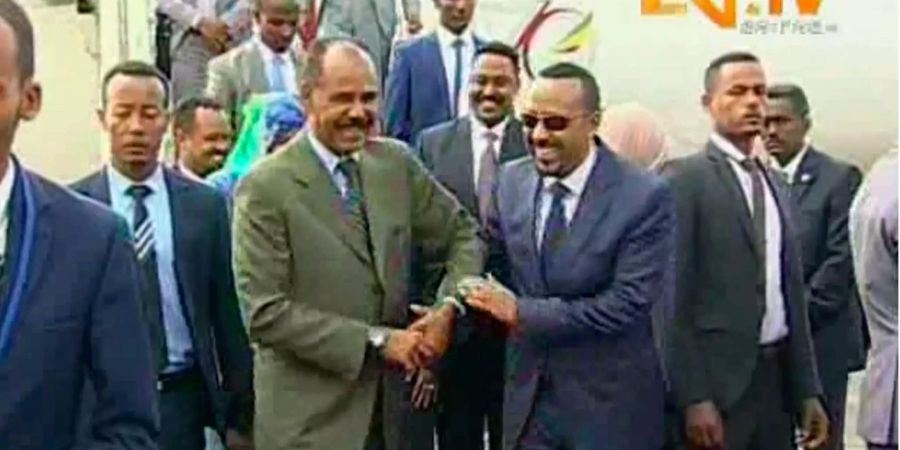 «Wir sind nicht länger Menschen zweier Länder. Wir sind eins», sagt Eritreas Präsident Issaias Arwerki (l.) über sich und den Präsidenten Äthiopiens Abiy Ahmed (r.).