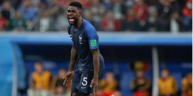 Er ist der Matchwinner des Halbfinals: Samuel Umtiti. Er ist der Matchwinner des Halbfinals: Samuel Umtiti.