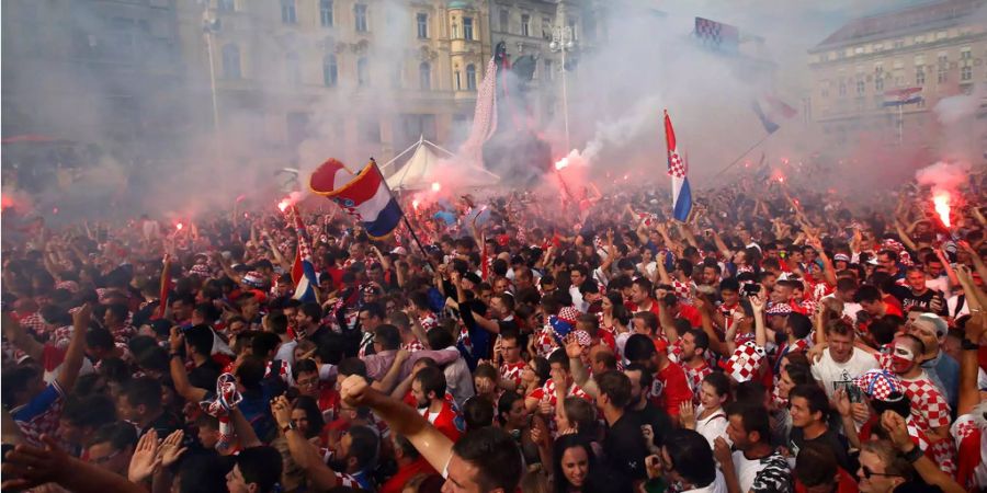 Die Kroaten feiern ihre WM-Helden.