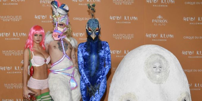 Leni Klum, Bill Kaulitz, Heidi Klum und Tom Kaulitz bei der Halloween-Party (v.l.n.r.) Heidi Klum