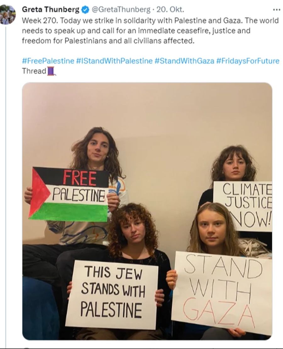 Greta Thunberg Israel-Krieg Post