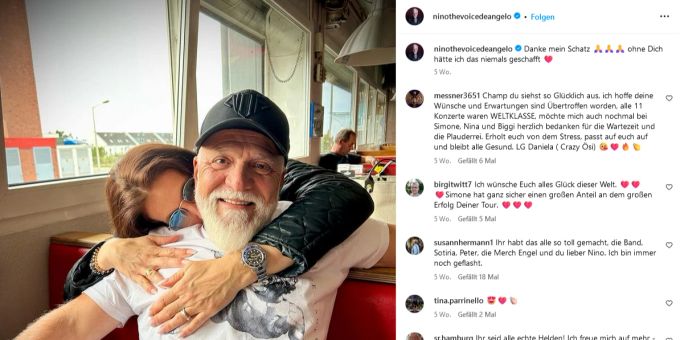 Nino de Angelo und seine Partnerin Simone. nino de angelo hochzeit