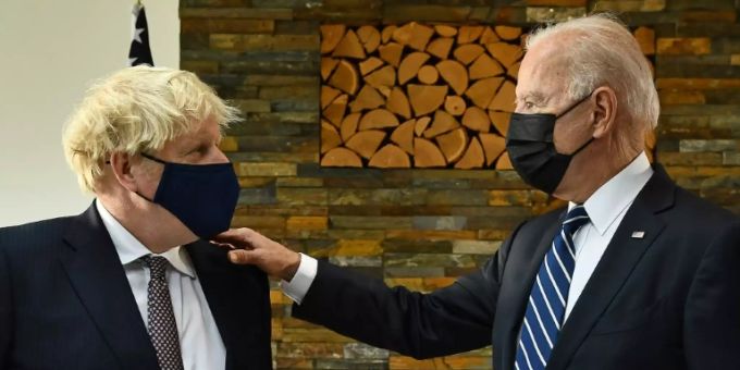 Boris Johnson (l.) und Joe Biden in Carbis Bay Boris Johnson (l.) und Joe Biden in Carbis Bay