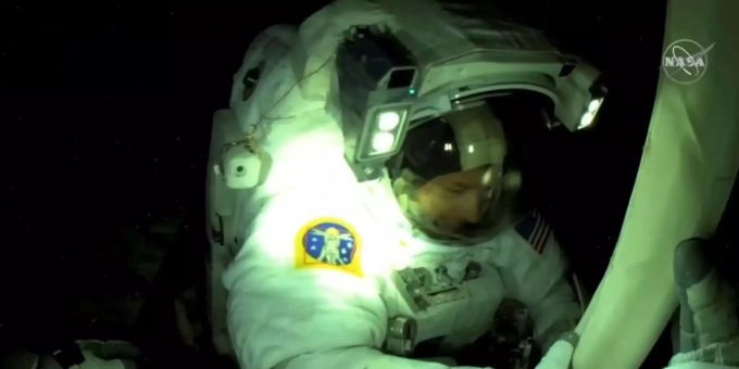 US-Astronaut Kimbrough im Einsatz US-Astronaut Kimbrough im Einsatz