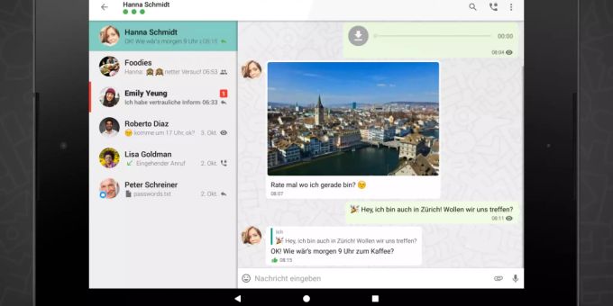 Threema lässt sich auch auf einem Tablet ausführen. Threema gmbh tablet