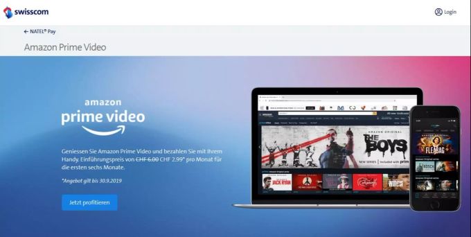 Amazon Prime Video können Swisscom-Kunden jetzt mit dem Handy bezahlen. Swisscom