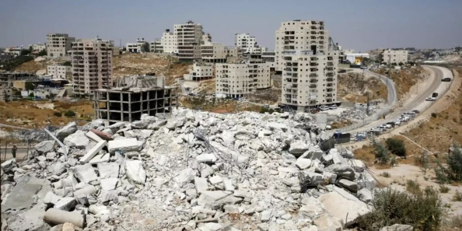 Zerstörte Gebäude in Sur Bahar nahe Jerusalem