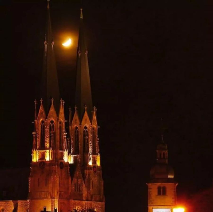 Die Mondfinsternis aufgenommen in Lothringen (F).