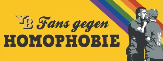 YB-Fans setzten sich im Oktober 2014 gegen Homophobie im Fussball ein. YB