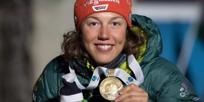 Laura Dahlmeier gewann bei der WM in Östersund Bronze im Sprint. Foto: Sven Hoppe Laura Dahlmeier gewann bei der WM in Östersund Bronze im Sprint. Foto: Sven Hoppe