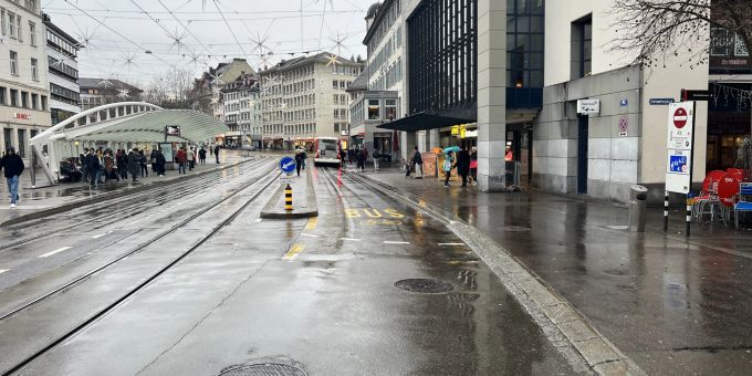 Unfallstelle Bohl in St. Gallen. Unfallstelle Bohl