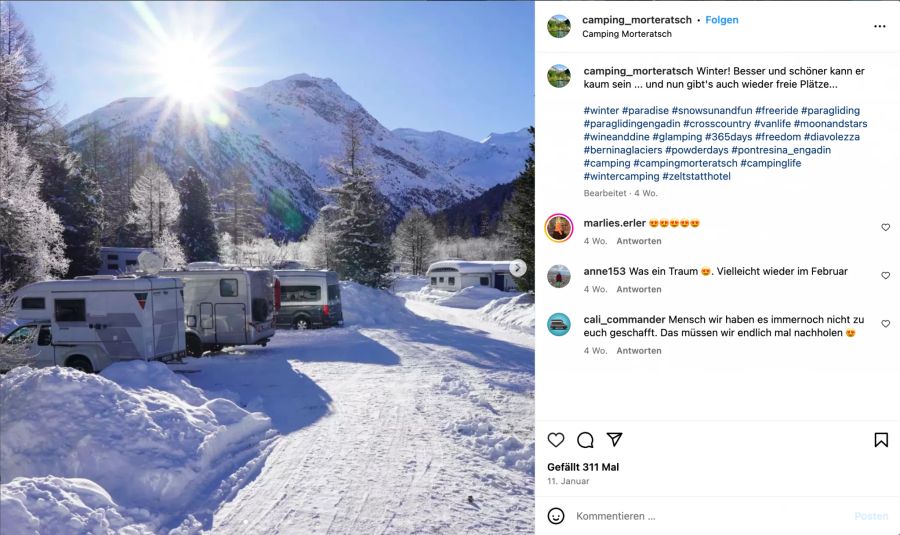 Instagram Camping Morteratsch