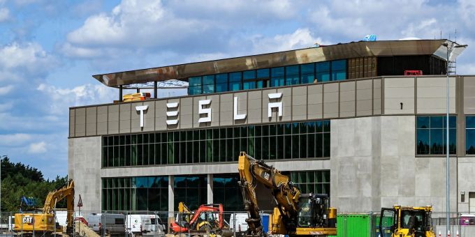 Blick auf die Tesla-Gigafactory in Grünheide bei Berlin. (Archivbild) Tesla-Gigafactory
