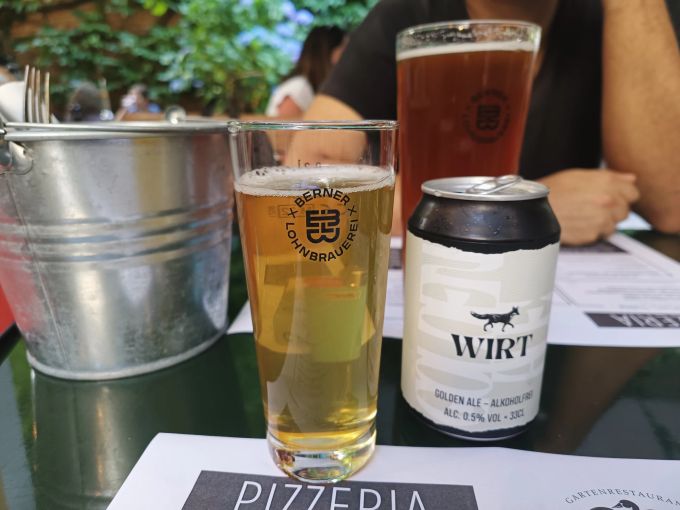 Das alkoholfreie Golden Ale der Berner Lohnbrauerei. Bier Marzilibrücke