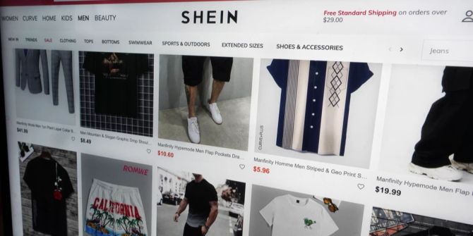 Shein webseite fast fashion