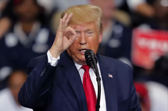 FILE - In this Wednesday Nov. 6, 2019, file photo, President Donald Trump gestures as he speaks at a campaign rally in Monroe, La. A judge in New York on Thursday, Nov. 7, 2019, has ordered President Trump to pay $2 million to settle a lawsuit alleging he misused his charitable foundation to further his political and business interests. Judge Saliann Scarpulla also signed off on an agreement to close the Trump Foundation and distribute about $1.7 million in remaining funds to other nonprofit groups. (AP Photo/Gerald Herbert, File) Trump Foundation Investigation