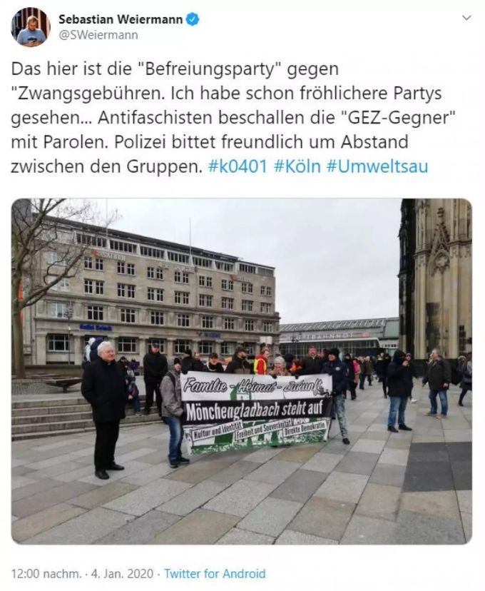 In Köln demonstrierten sowohl Rechte als auch ein Gegenbündnis. umweltsau demonstration