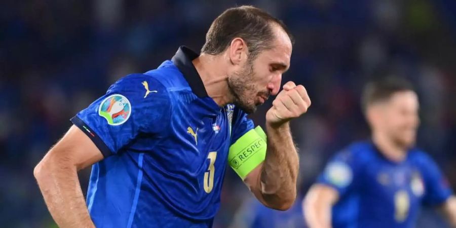 Ob Giorgio Chiellini im EM-Achtelfinale einsatzbereit sein wird, ist noch unklar. Foto: Alfredo Falcone/LaPresse via ZUMA Press/dpa/Archivbild