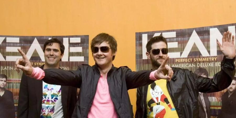 Tim Rice-Oxley (l-r), Tom Chaplin und Richard David Hughes von Keane 2009 in Mexiko-Stadt. Foto: Alex Cruz