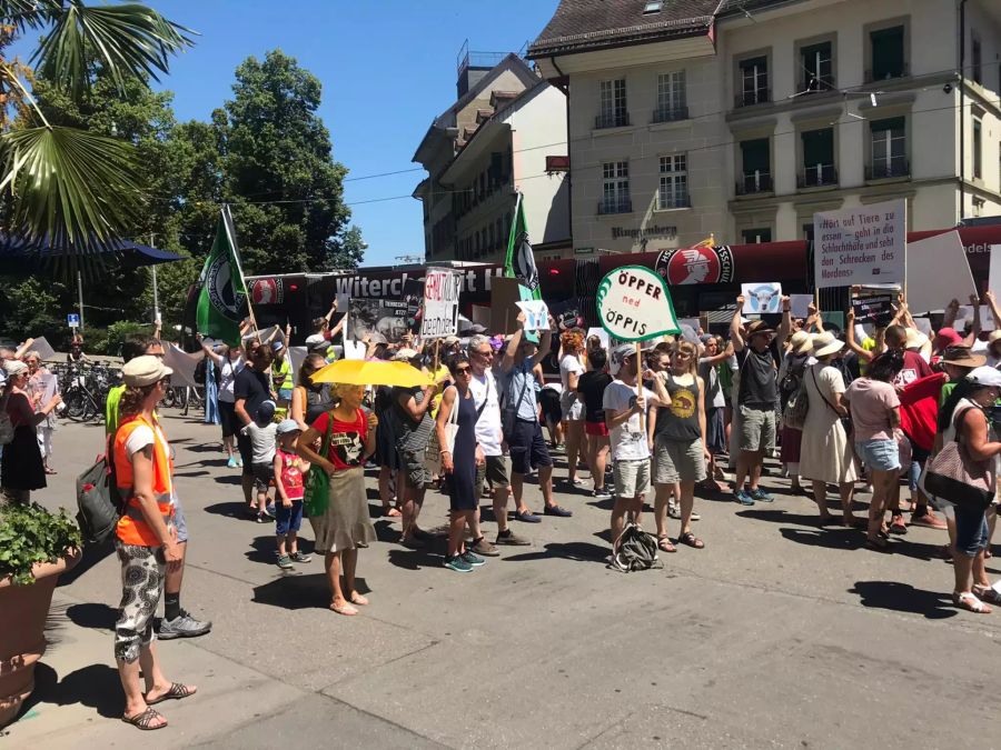 Tier Mensch Protest Bern