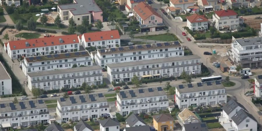 Luftansicht von Wohnhäusern in Köln