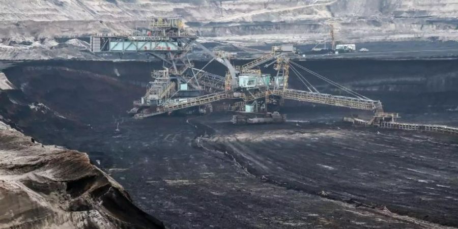 Ein Schaufelradbagger fördert Braunkohle aus einem Flöz im Tagebau Profen in Sachsen-Anhalt. Foto: Jan Woitas