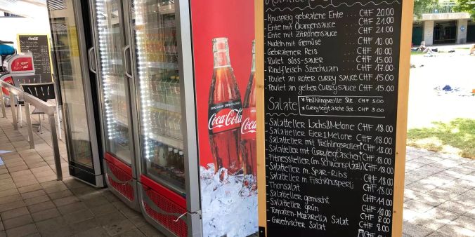 Menü Bistro Badeanlage Weiermatt Köniz