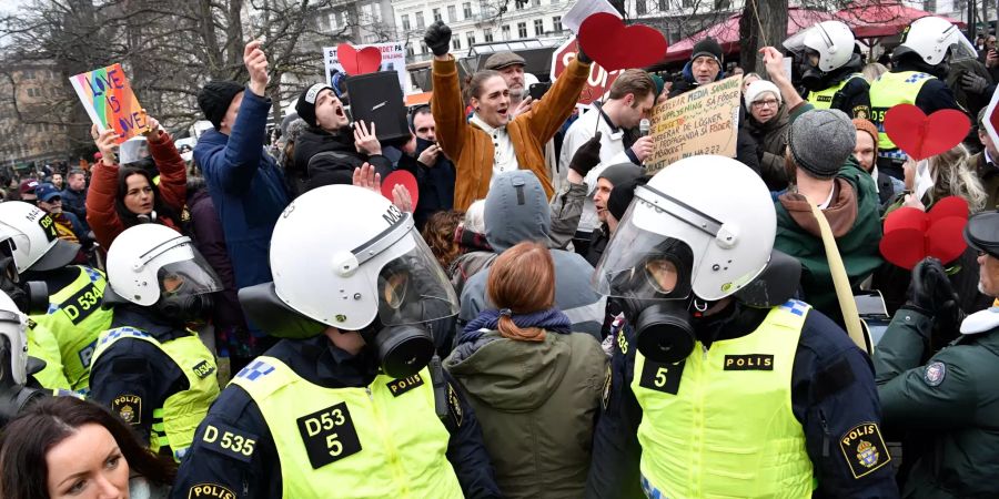 Coronavirus - Proteste in Schweden