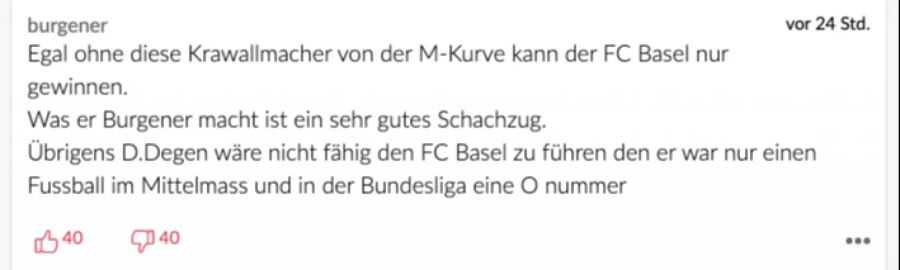 Was Burgener mache, sei ein sehr guter Schachzug, meint Nau.ch-Leser Burgener.