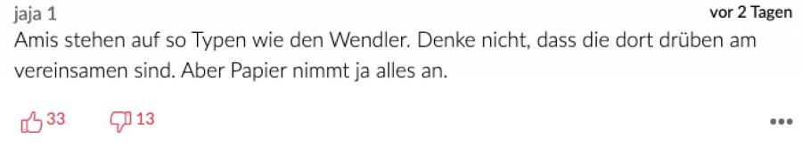 Amerikaner stünden auf solche Typen wie Wendler, meint jaja1.