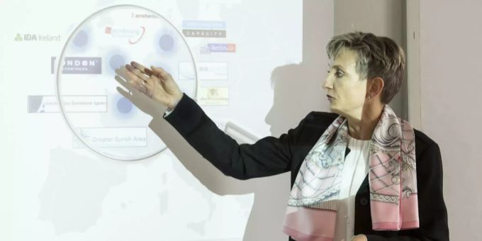 Sonja Wollkopf Walt, Geschäftsführerin Greater Zurich Area AG, spricht an der Bilanzmedienkonferenz, am Dienstag, 21. März 2017 in Zürich.