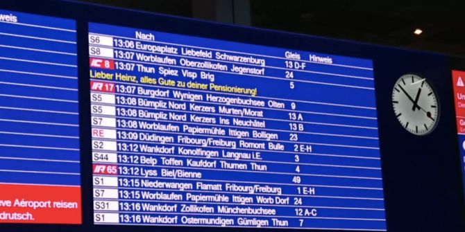 Bahnhof Bern anzeigetafel