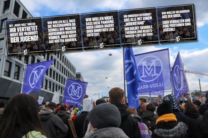 Die Vorwürfe der Juso via Instagram-Posts an die Adresse der Organisation «Mass-Voll», die an den Demonstrationen gegen die Corona-Massnahmen in Liestal BL und weiteren Ortschaften beteiligt war. Juso Mass-Voll Demonstration Liestal