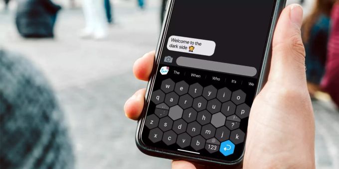 Die Schweizer Tastatur Typewise im Dark Mode. Tastatur Typewise