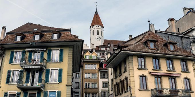 Die Altstadt und Stadtkirche von Thun. Die Altstadt und Stadtkirche von Thun.