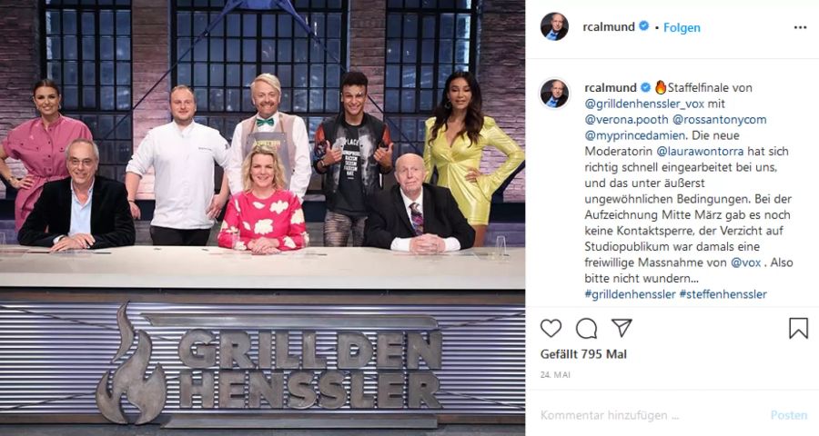 Calmund ist Juror in der TV-Sendung «Grill den Henssler».