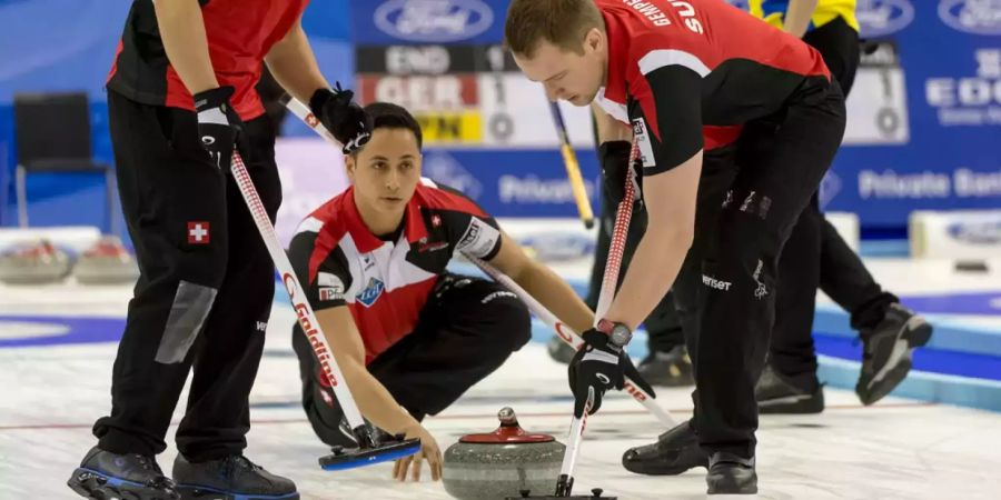 Das Schweizer Team während eines Spiels.